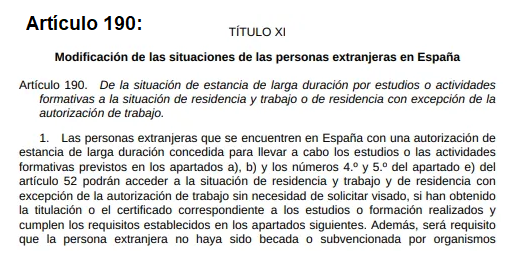 Artículo 190